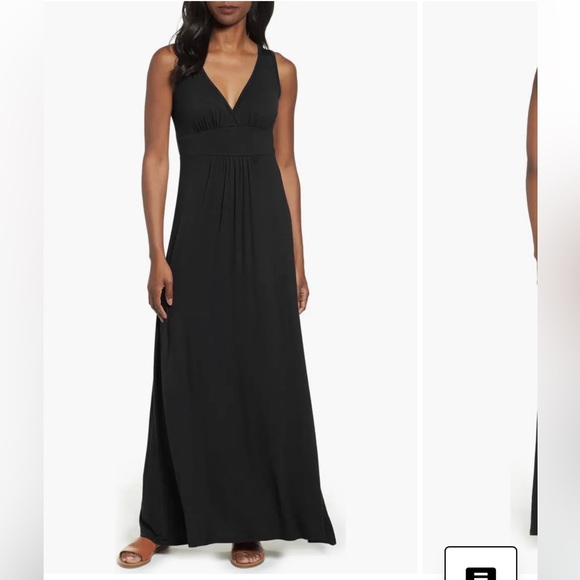 Loveappella Dresses & Skirts - Loveappella Black V-Neck Jersey Sleeveless Maxi Dress